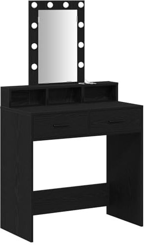 vidaXL Smyckebord Svart 79 x 41 x 140 cm Konstruerat trä