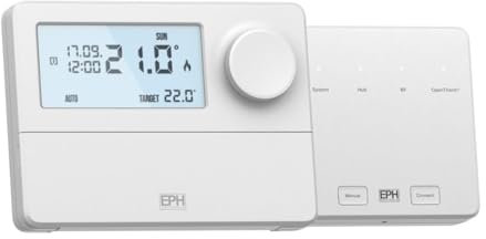 EPH - CP4D (Combipack 4) - Digital Dial Programmable Wireless RF Room Thermostat (RFRPD) & Receiver (RF1B) - Works with Combi, System and Heat Only boilers (5 Year Warranty)