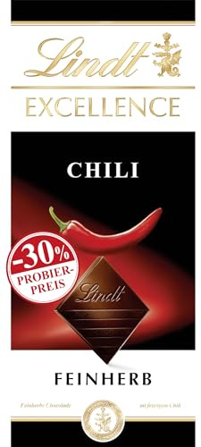Lindt Schokolade EXCELLENCE Chili, Promotion | 100 g Tafel | Feinherbe Schokolade mit feurigem Chili | Schokoladentafel | Schokoladengeschenk