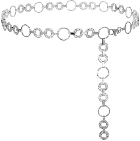 WHIPPY Damen Kettengürtel Verstellbare O-Ring Taillenkette Mode Taillengürtel für Kleider Jeans