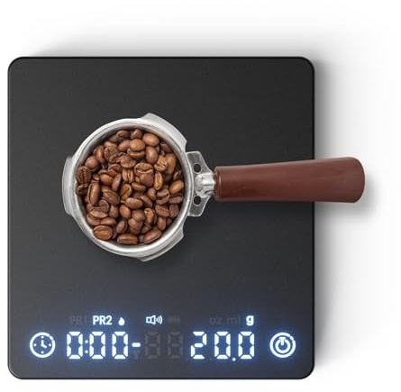 Yapasopu Mini Kaffeewaage mit Timer max 2kg laden 0.1g Genauigkeit Präzisionswaage für Espresso und Küche kaffee waage tragbare digitale küchenwaage mit Automatischer Zeitmessung
