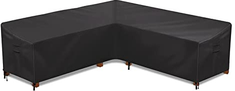 Upgrade Waterproof Garden Furniture Cover 420D Oxford L Shaped Corner Sofa Protector Rattan Patio Outdoor Dust Cover Heavy Duty 300x300x98cm Weather Resistant