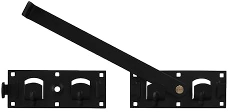 FEINZ Doppelflügel Torriegel 440 mm Schwarz | Türriegel, Türverriegelung, Einbruchschutz, Riegelschloss, Garagentor, Zimmertür, Bolzenriegel, Metall, Schwerlast, verzinkt