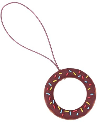 KICHOUSE Correa para Teléfono Móvil Antipérdida Colgante Donut para Dedo, Llavero Resistente de Cuerda Suave Marrón, Compatible con Modelos 7 Plus/8/xs Max para Uso Diario