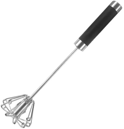Lawnoval 10-inch Hand Operated Rotary Semi-automatic Egg Beater Whisk Blender, Stainless Steel and, Silver
