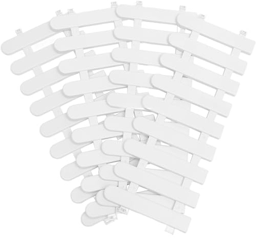 LOORGVEL Bordura Decorativa per Giardino 4 Pezzi in Plastica Bianca Recinzione Piccola per Aiuole Protezione Alberi e Bacche Adatta per Esterni e Campus