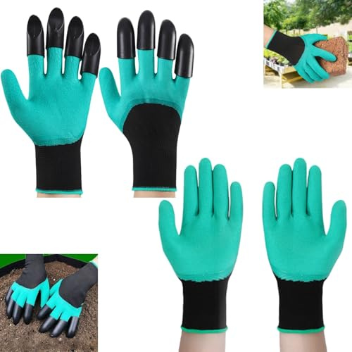 Wuyue Hua 2pairs Garden Gloves with Claws for men and women,Waterproof Gardening Gloves for Digging Planting Farm, Working Gloves with 8 Claws Best Choice for Garden