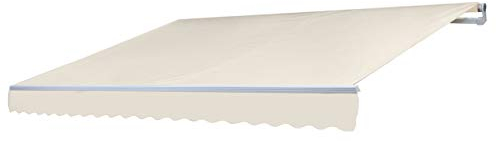 Mendler Alu-Markise T791, Gelenkarmmarkise Sonnenschutz 4,5x3m - Polyester Creme