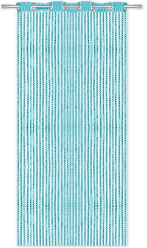 Arsvita Fadenvorhang Metallik-Optik mit Ösen, Türvorhang 140x250cm (Türkis)