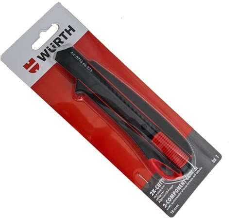 Würth 2x 2K Cutter-Messer mit Schieber, aus Metall, incl. 3 Klingen