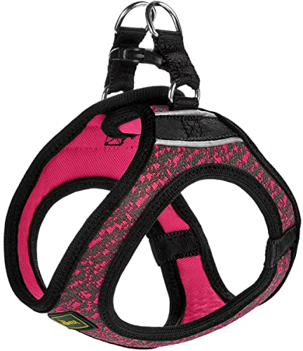 HUNTER Hilo Soft Comfort Geschirr für kleine Hunde, weiches Mesh-Material, luftdurchlässig, Zugentlastung, reflektierend, L, pink, 110 g