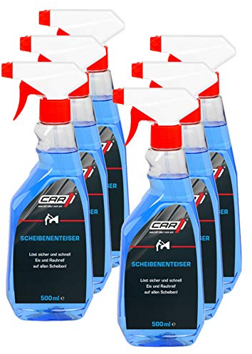 6X Car1 Scheibenenteiser EIS Schnee Raureif Türschloss Scheiben Frontscheibe Heckscheibe Seitenscheibe Aussenspiegel Winter Enteiser 500 ml
