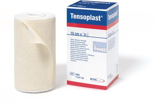 Tensoplast Elastic Adhesive Bandage, EAB Tape for Firm Compression, with Medium Support for Joints, 10 cm x 4.5 m, Cream, 1 Roll