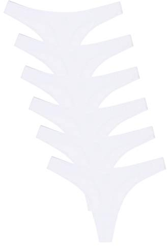 Tanga in Cotone Liscio con Finitura Sottile Che Non segna. Comodi, Morbidi ed Elastici. Progettati in Spagna - Confezione da 12, Bianco, S/M