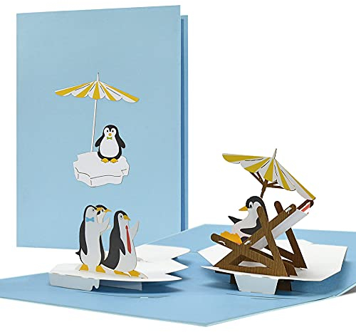 Abschiedskarte Abschiedsgeschenk Kollegen Jobwechsel Rente, Mutterschutz etc. Pop Up Pinguin | Karte Abschied für Kollegen | Karte Ruhestand 'Pinguine', C24