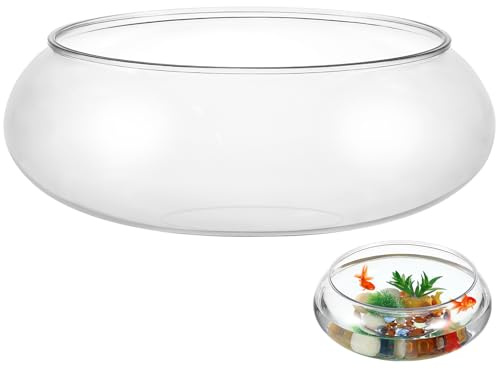 9.51x9.51x3.93in Vase pour Aquarium Transparent, Récipient à Bulles, Rond, Grand Aquarium en Plastique, Décoration De Table, Mariage, événement, Décoration De La Maison, Plastique