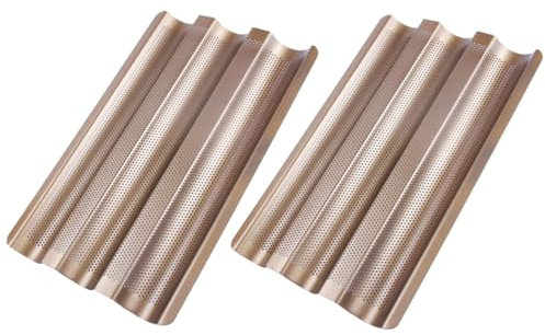 MAGICLULU Teglia Per Plumcake Teglia Per Pane Stampo Per Pane in Acciaio Carbonio Dorato Confezione Da 2