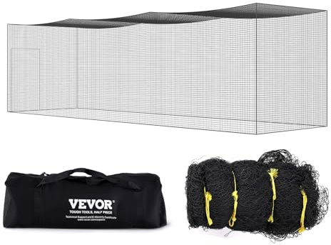 VEVOR Rete Gabbia Baseball Softball da Battuta per Lancio in PE SOLO RETE | Gabbia per Esercizio Allenamento da Esterno, Pratica Tiro Lancio, Portatile, con Borsa da Trasporto, Lunghezza da 44,45 mm