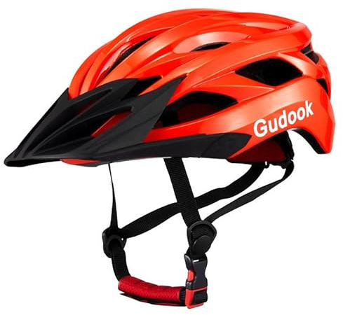 Gudook Casco de bicicleta para adultos para hombres – Casco de bicicleta para mujeres – Casco de ciclismo certificado, ligero y ajustable con visera desmontable para bicicletas de montaña y bicicletas