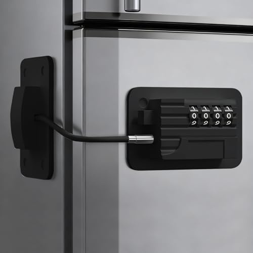 Tmefoy Blocco frigorifero con codice senza foratura, armadietto di sicurezza bambini con password per bambini e adulti, serratura per frigorifero per congelatore, armadi, cassetti