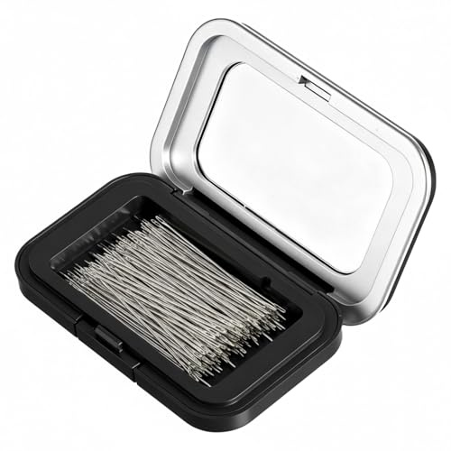 Estuche magnético para agujas con tapa acrílica transparente, imán fuerte para alfileres de coser, almacenamiento seguro, caja organizadora de agujas de coser con cierre a presión, suministros de