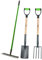 Fourche Bêche râteau frontière Jardin jardiniers du Sol PVC Solides poignées en Acier au Carbone