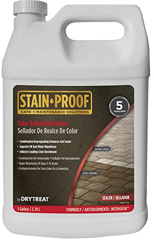 Dry-Treat Intensifia - - Combination Enhancer and Sealer for Natural Stone, Masonry, Patios, Driveways, Floors, Countertops, Garages, and More - 130832-1 Gallon