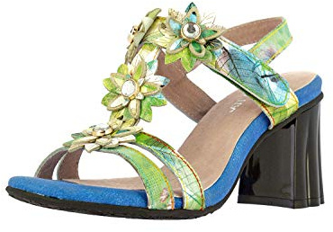 Laura Vita Ficdjio 05, Sandali Peeptoe Donna, Turchese Turchese, 38 EU