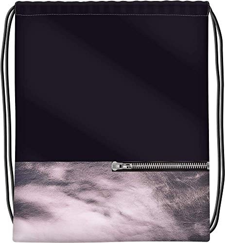 Grafik-Werkstatt Turnbeutel | Rucksack mit Metallic-Akzenten | hochwertiger Gym Bag | Schwarz