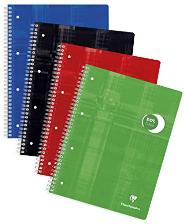 Clairefontaine 8253C 5 Collegeblöcke A4+ 80 Blatt dot farbig sortiert