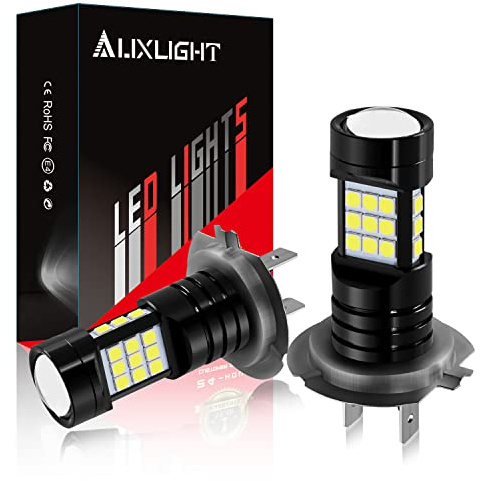 AUXLIGHT H7 LED Fog Light DRL Bulbs, 2400 Lumens Extremely Bright H7LL LED Bulbs Replacement for Cars, Trucks, 6000K Xenon White