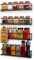 NOBRO® Gewürzregal - 4er Set - Modern und stilvoll dank versteckter Befestigung - Individuell benutzbar - Stabil und langlebig - Inkl. Befestigungs-Tools - Kein Bohren notwendig - Matt-Schwarz