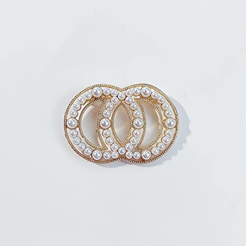 Guldpläterade kostymer Skjorta Lyxig Crystal Pearl Crown Brosch Pin Rhinestone Brosch för klädtillbehör