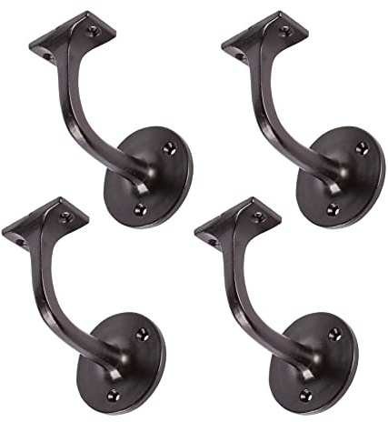 Hammer and Tongs - Wrought Iron Handrail Bracket - D75mm x H85mm - Black - Pack of 4