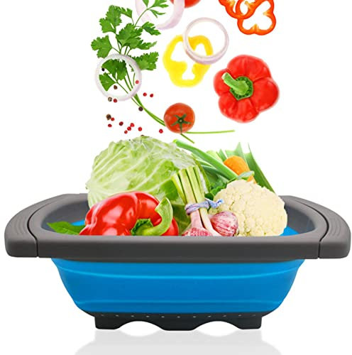 Facynde FacynPassoire Passoire Pliable - Panier passoire Pliable,Passoires Extensibles Et Passoires Alimentaires, Vidange Pliant Rectangulaire pour Pâtes Fruits