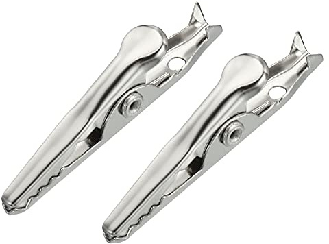 YOKIVE 25 Pz Morsetti a Coccodrillo, Pinze da Laboratorio Non Isolate | Collegamento Batteria, Ideali per Dispositivi Elettrici (Tono Argento, 1.4 Pollici)