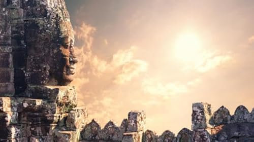 Holz-Bild 110 x 60 cm: Angkor Wat Kambodscha Bayon-Tempel im historischen Ort Angkor Thom (29487939)