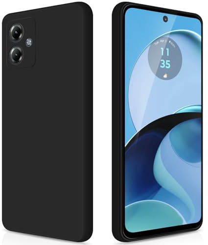 GiiYoon Funda para Motorola Moto G14, Case de Silicona Suave de TPU Carcasa Protector de Goma Fexible Prueba Liviano y a Delgado de Golpes Antirrayas para Teléfono (Negro)