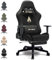 Symino Gaming Chair, Computer Chair with Footrest, Headrest and Lumbar Support, Ergonomic PC Chair, Height Adjustable Rotating Task Chairs, Black