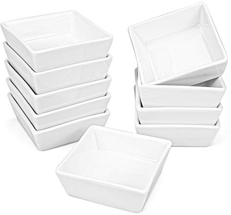 GYJZZW Lot de 10 ramequins carrés en porcelaine de 9 cm