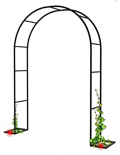 Arche de jardin, arche de rose, pergola, arche de jardin en métal pour plantes grimpantes, arche de jardin facile à assembler, avec base, autoportante, arche d'entrée d'entrée