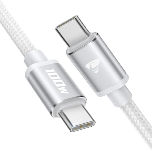 USB C to USB C, 100W 5A Fast Charging Cable 2M Type C Charger Fast USB Charge Lead Usbc to Usbc Cable for iPhone 16 15 Pro Max Plus iPad Pro/Air MacBook Samsung S24 S23 S22 S21 Pixel 7 6 Switch PS5