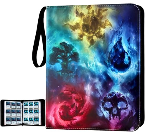 MTGPRO Trading Card Binder,9-Pocket Binder for Trading Cards Holds 720 Cards,Premium Collector Card Album for Standard Cards,Card Collection Folder for MTG,TCG,Yugioh,Game Cards (A-Colorful Patterns)