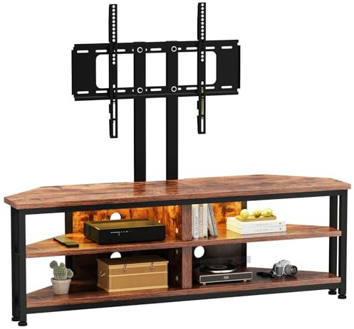 Dripex Armario de Esquina para TV con Soporte e iluminación LED, 120 cm con Soporte