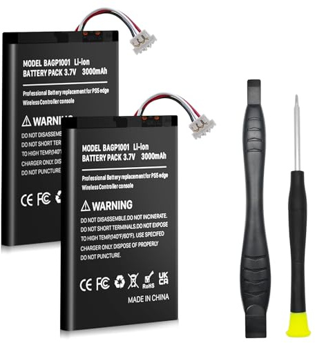 3000 mAh BOANV Batterie pour Sony PlayStation DualSense Edge,Batterie de Remplacement Haute Capacité Améliorée pour Manette PS5 Edge avec Kit de Réparation (2 Pcs)