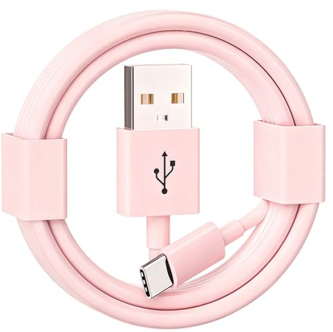 Pink IPhone 17/17e/16/15 Carplay Cable, USB A to USB C Charging Cable for iPhone 17 Pro Max/17Air/ iPhone 16/15 Pro Max/Plus/16e, AirPods Pro(2nd/3rd Gen),AirPods 4, Cute Type-C Car Charger power Cord