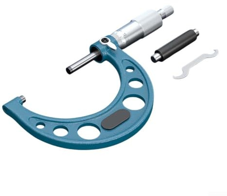 Set di micrometri esterni, struttura in acciaio legato, precisione di graduazione 0,000 cm, gamma da 0-25 mm a 75-100 mm, garantendo misurazioni accurate di lavorazione (50-75 mm)
