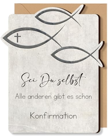 GluckGeschenk konfirmationskarten aus Holz mit Umschlägen, Karte Konfirmation Mädchen Junge, Glückwunschkarte zur Konfirmation Geschenk, Konfirmationsgeschenke für Jungs Mädchen