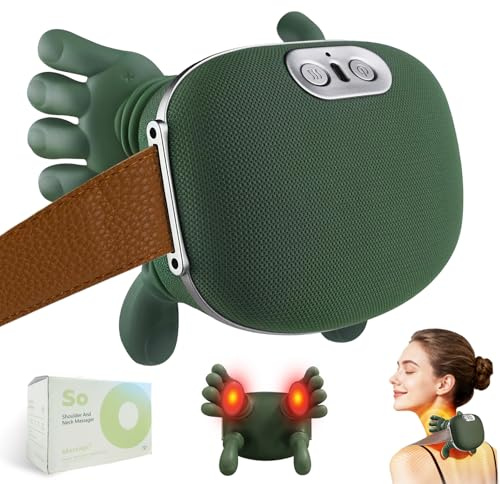 Shoulder and Neck Massager, Bionic Heated Massager, Neck Massager with Fingers, 4D Kneading Massage for Home and Travel