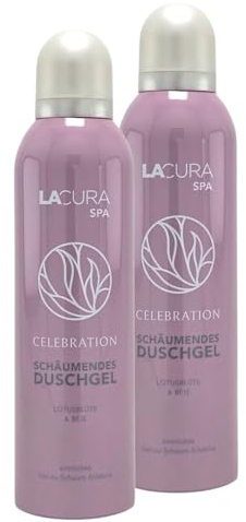 SPA CELEBRATION - Gel doccia schiumoso, 200 ml, fiore di loto e riso, confezione da 2